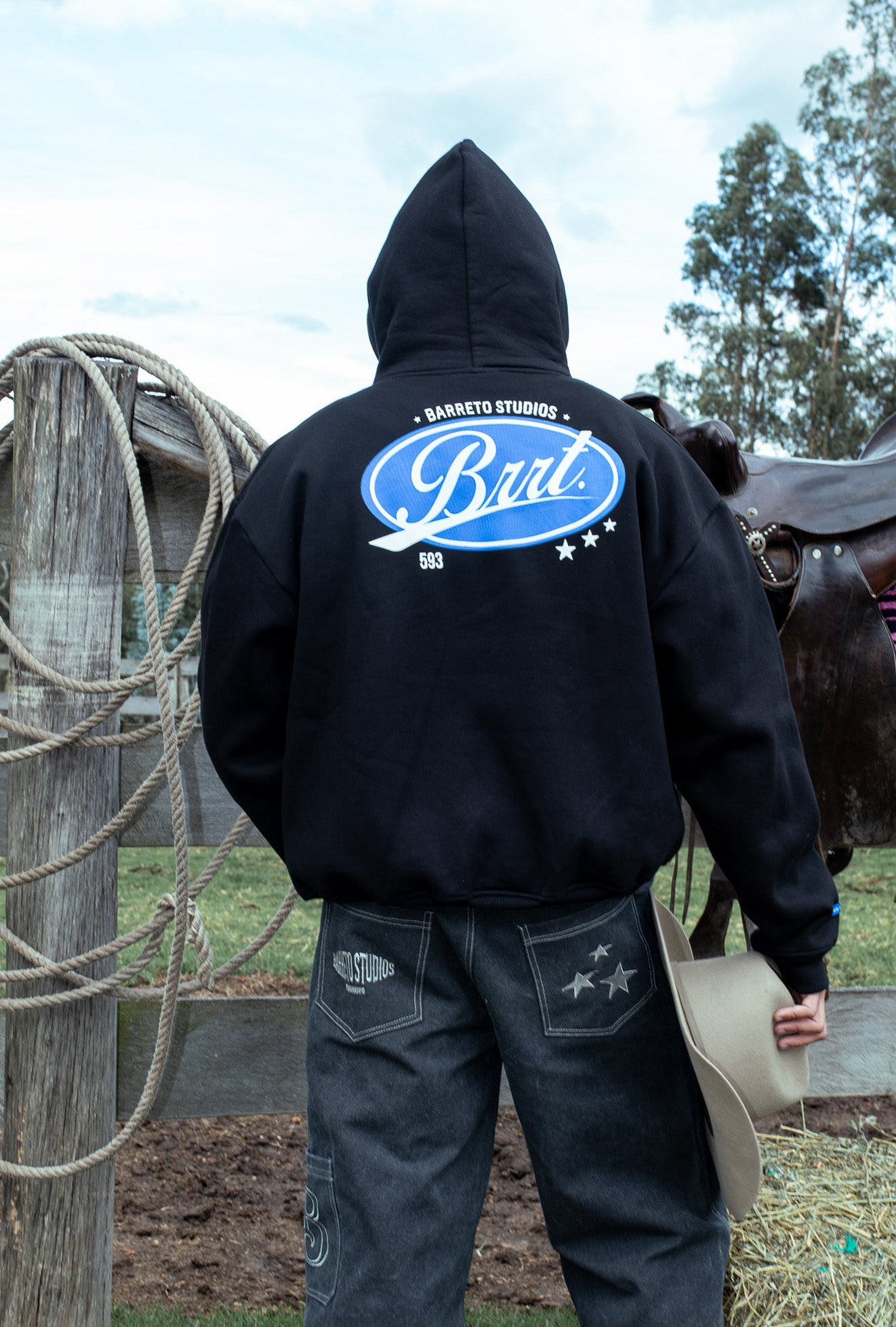 Hoodie Black & Blue Star