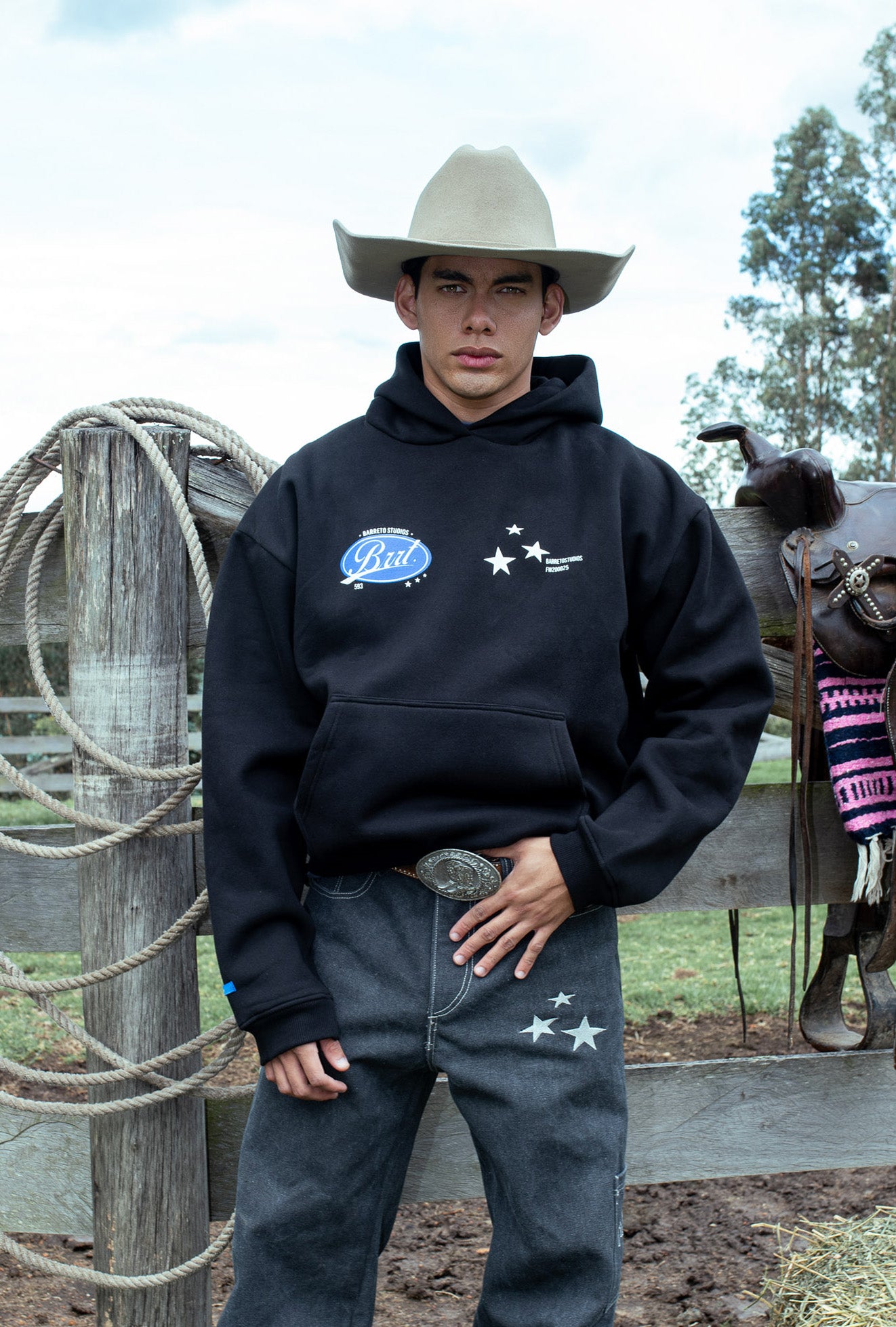 Hoodie Black & Blue Star