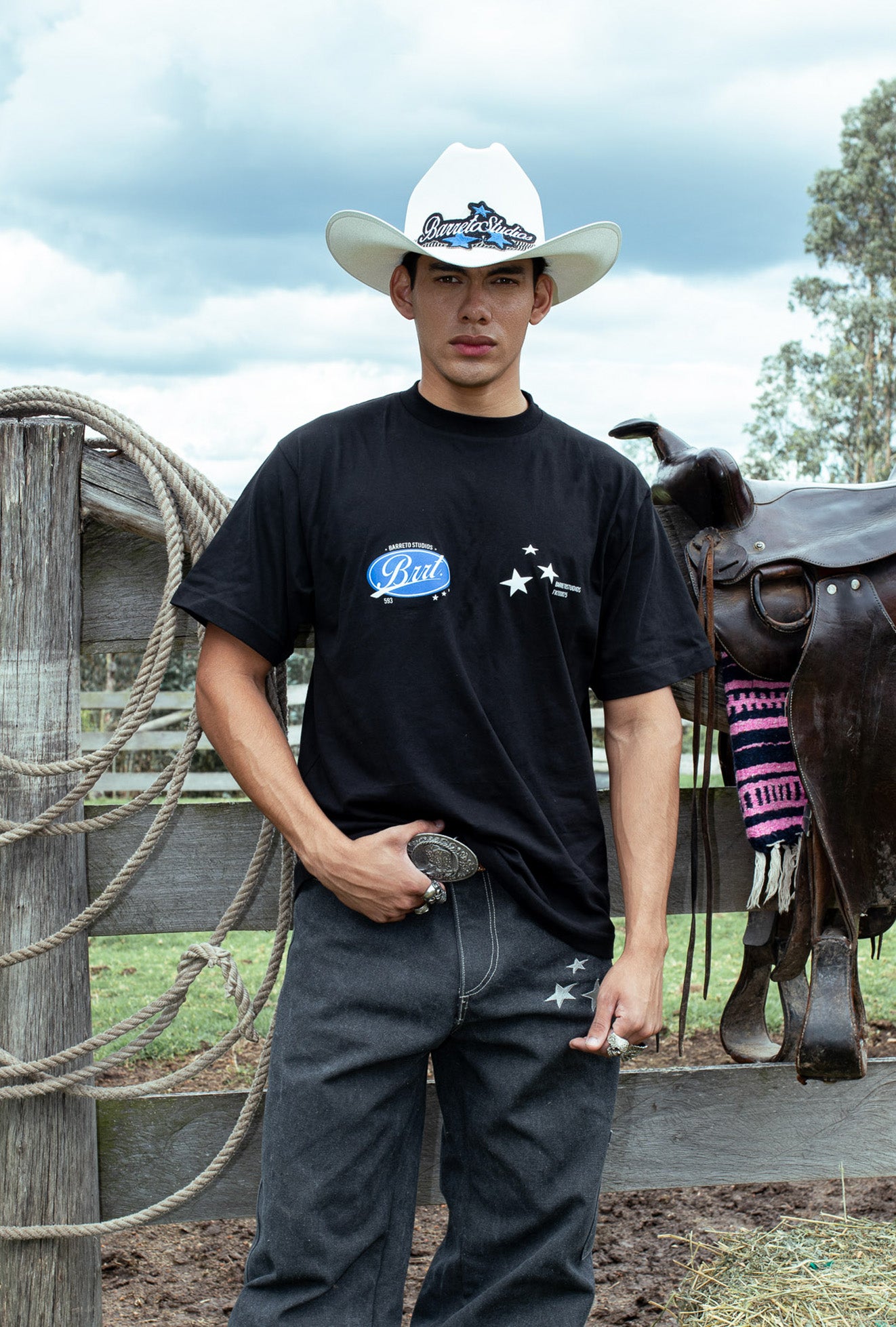 Tshirt Black Blue Star