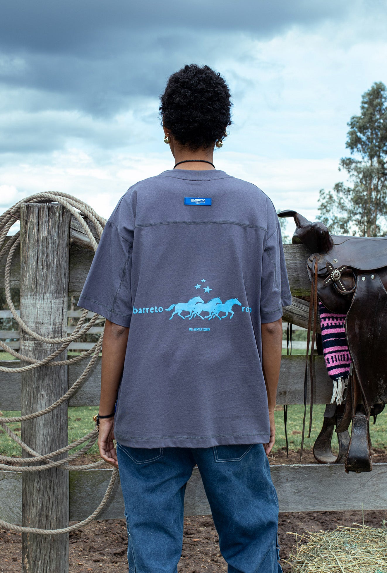 Tshirt Grey 3 horses