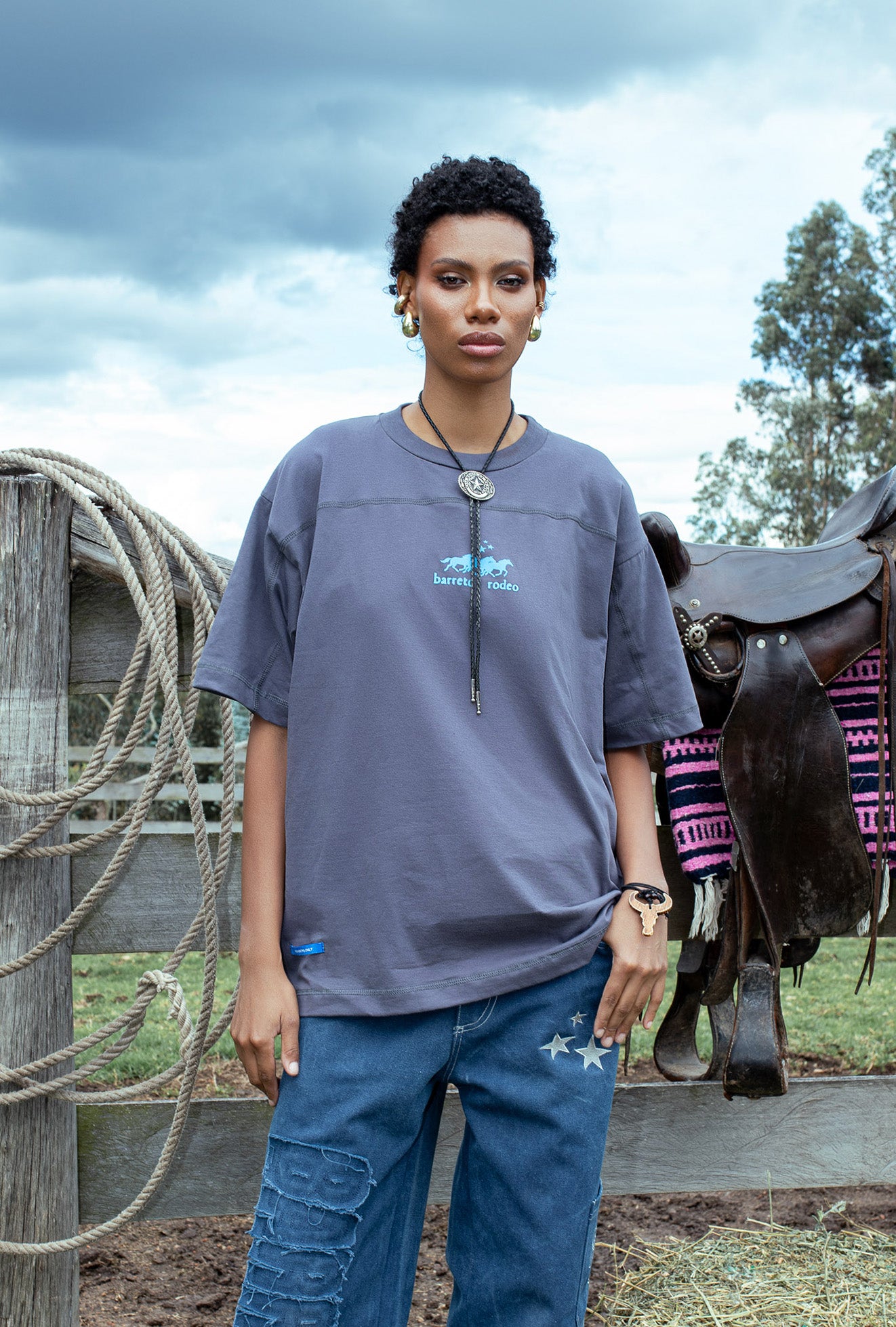 Tshirt Grey 3 horses