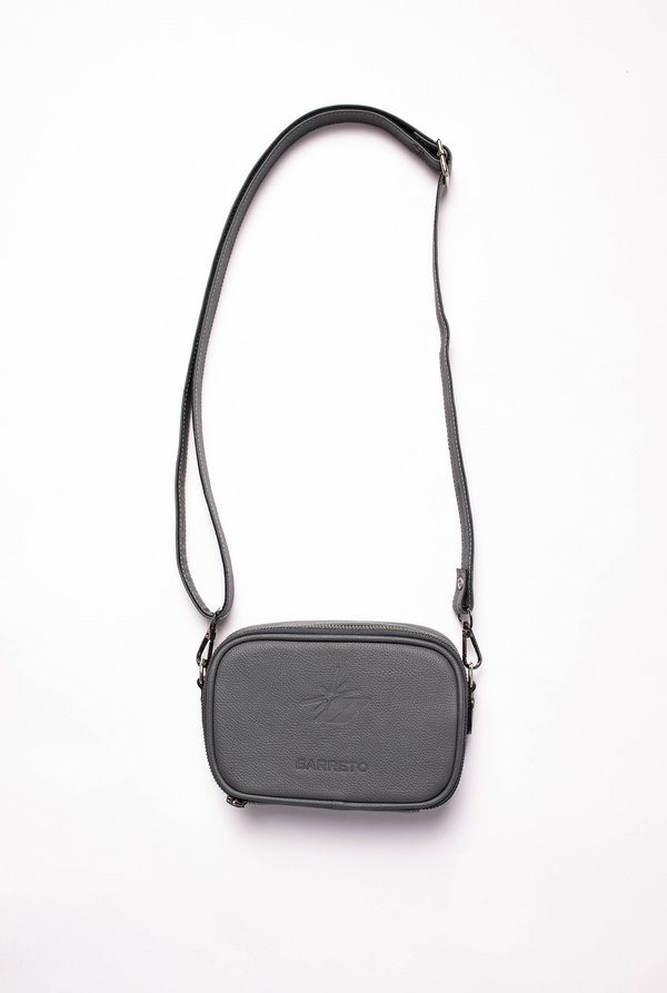 GREY SHOULDER BAG (100% LEATHER)