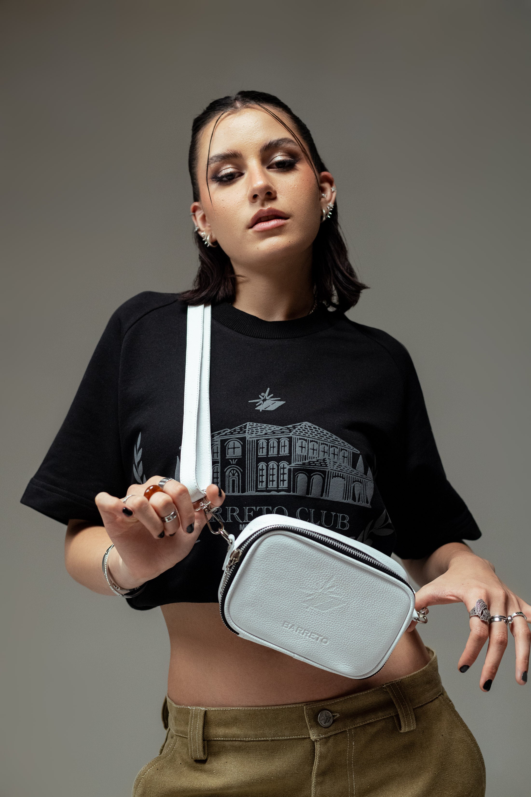 SHOULDER BAG - WHITE (100% LEATHER)