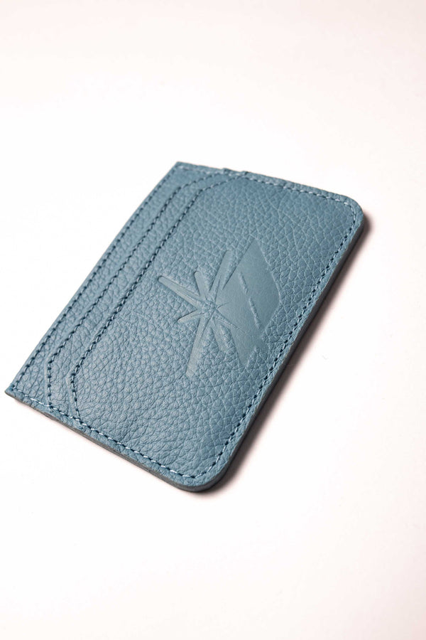 BABY BLUE CARD HOLDER (100% LEATHER)