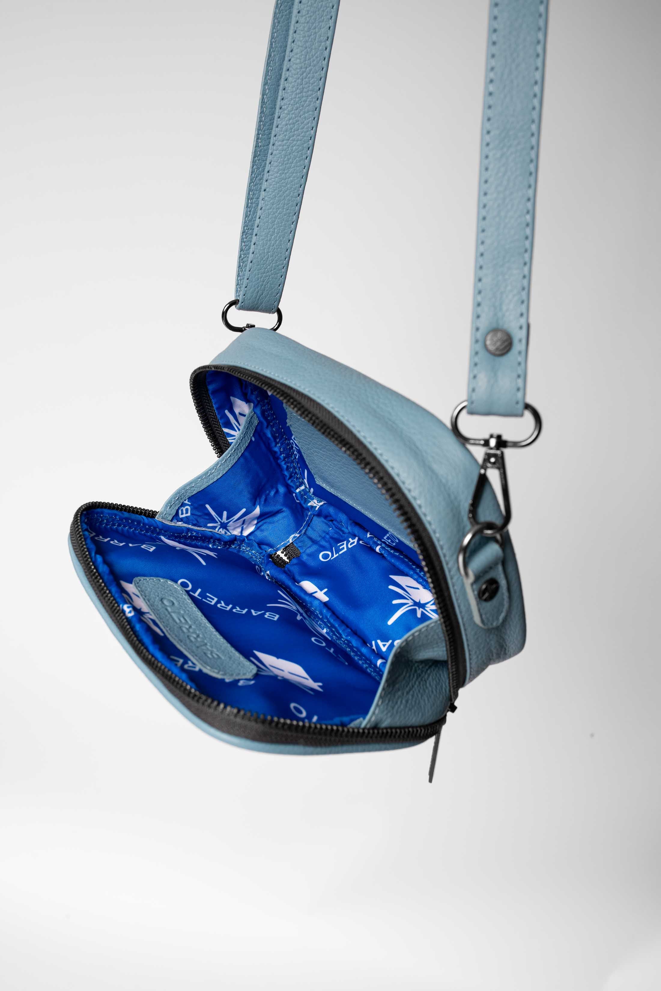 SHOULDER BAG - BABY BLUE  (100% LEATHER)