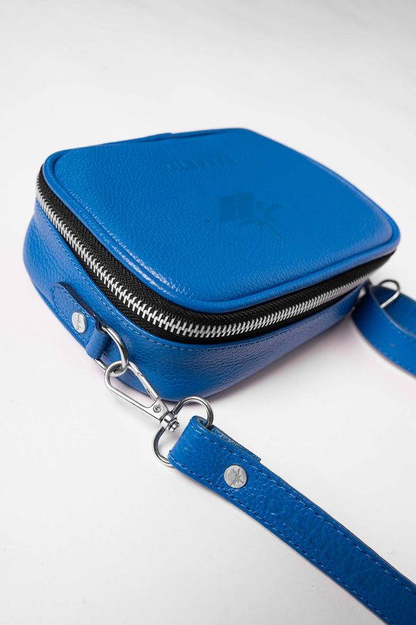 BLUE SHOULDER BAG (100% LEATHER)