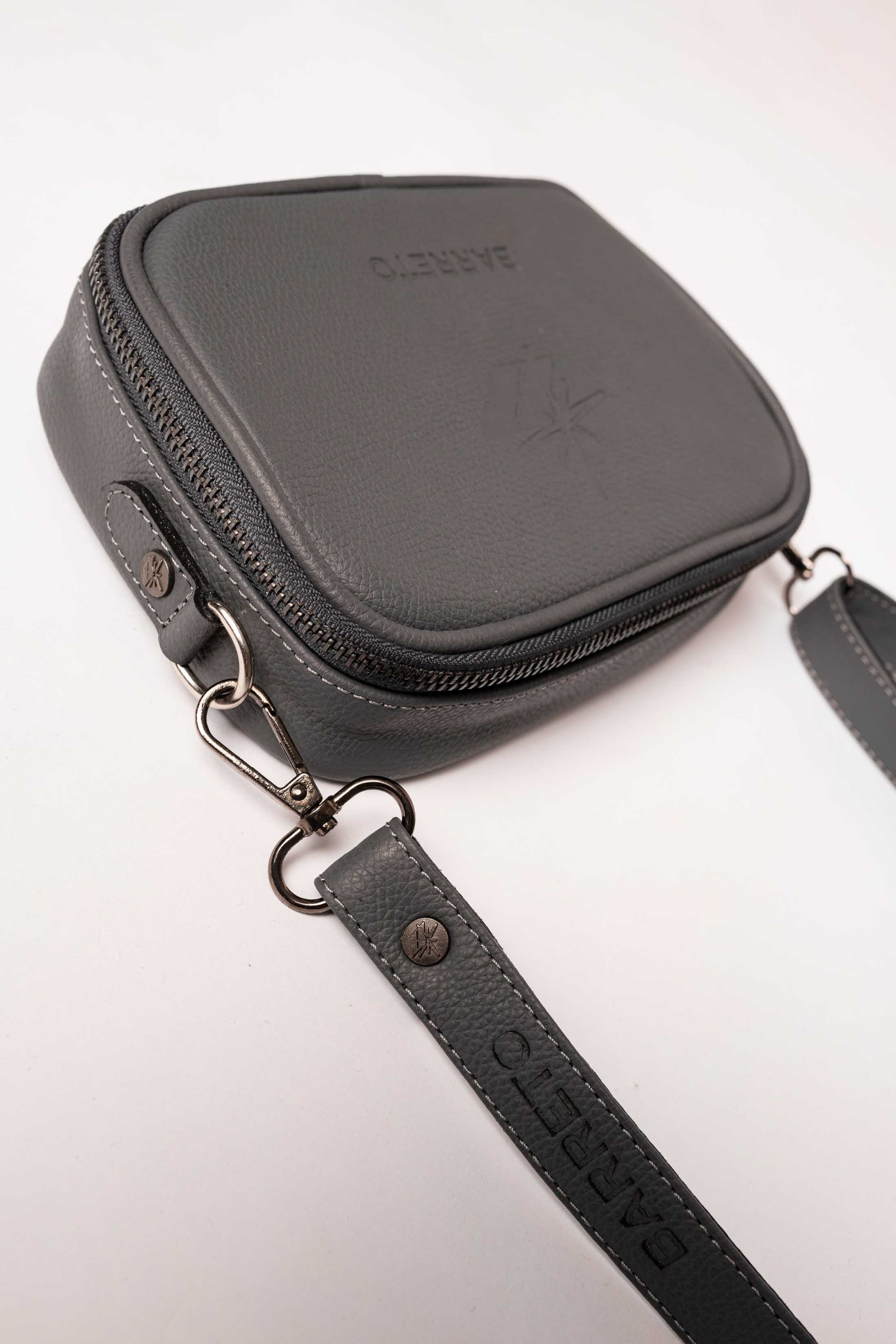 SHOULDER BAG - GREY (100% LEATHER)