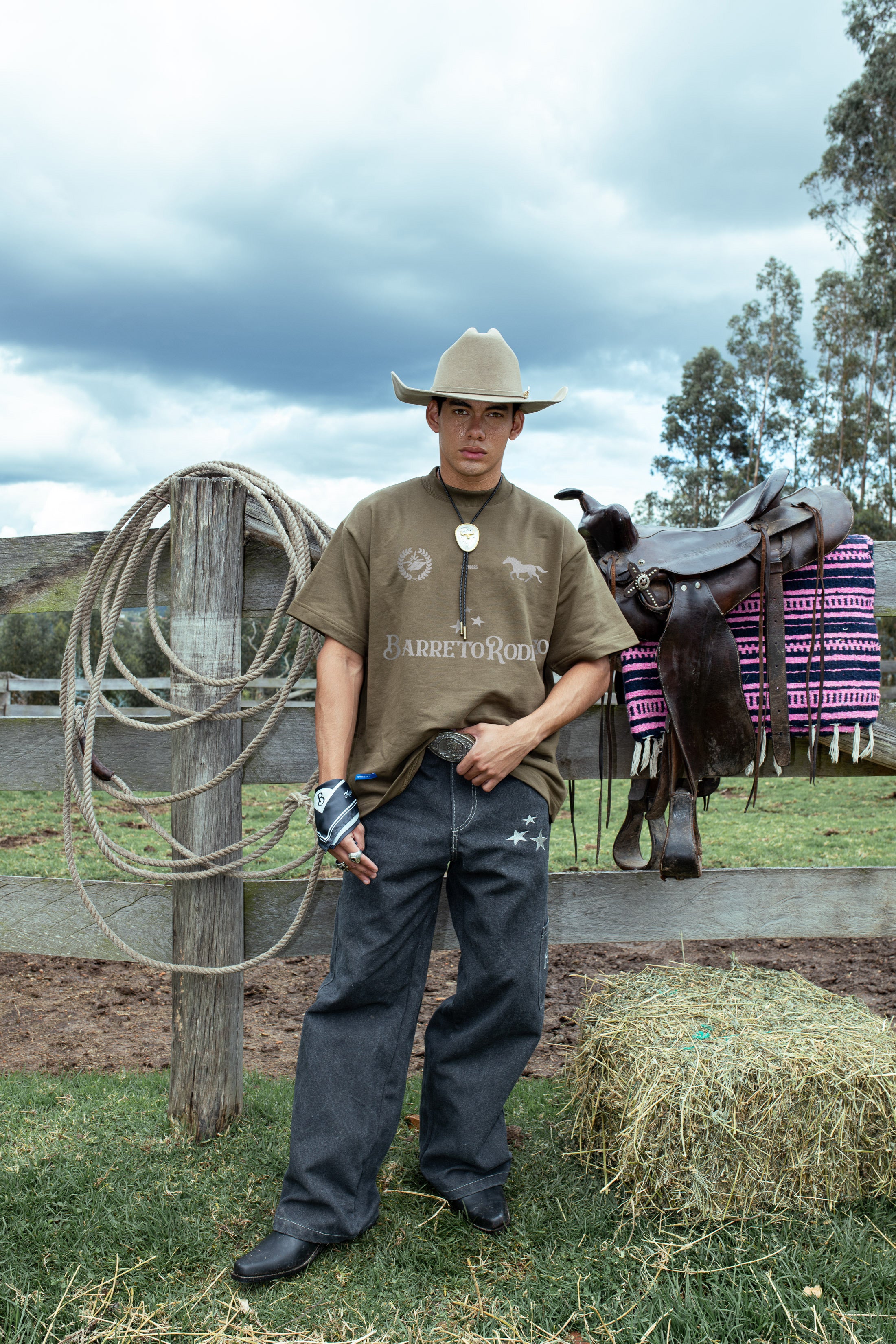 PREMIUM Tshirt green BarretoRodeo